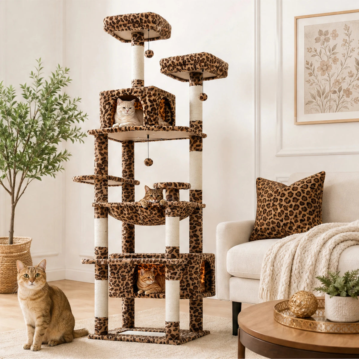 PAWZ Road Multi Level Cat Tower With Sisal Scratching Posts