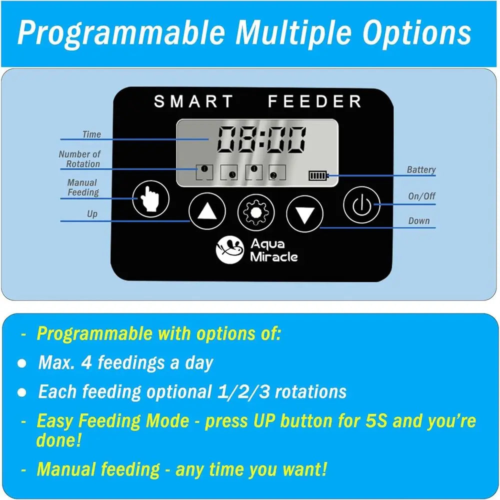 Automatic Aquarium Fish Feeder With Adjustable Timer And Digital Display