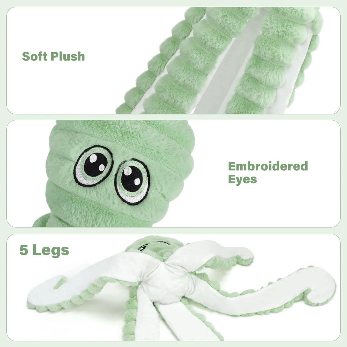 Octopus Squeaky Plush Dog Toy For Chewing And Dental Care