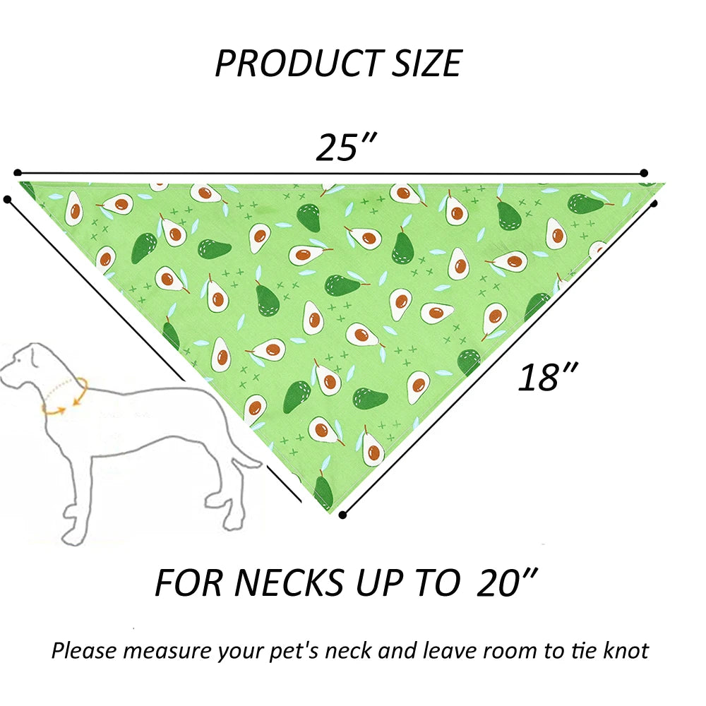 Adjustable Fruit Floral Dog Bandana Washable Cloth Scarf