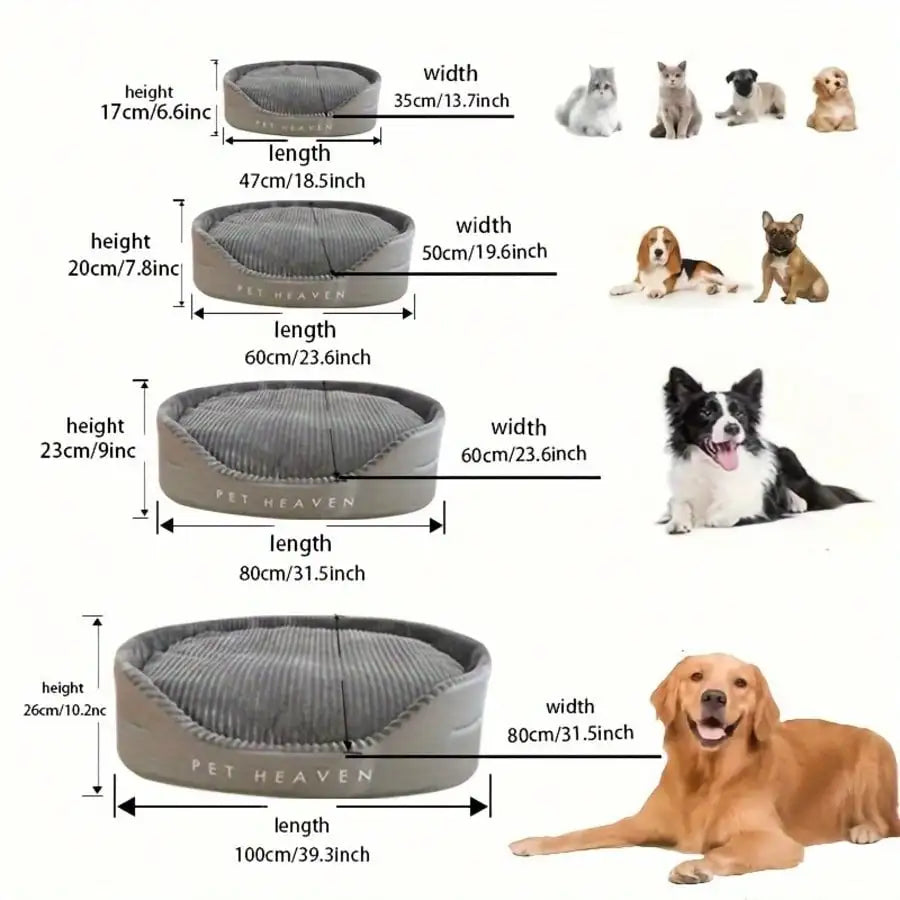 Machine Washable Soft Cotton Pet Bed For Dogs And Cats