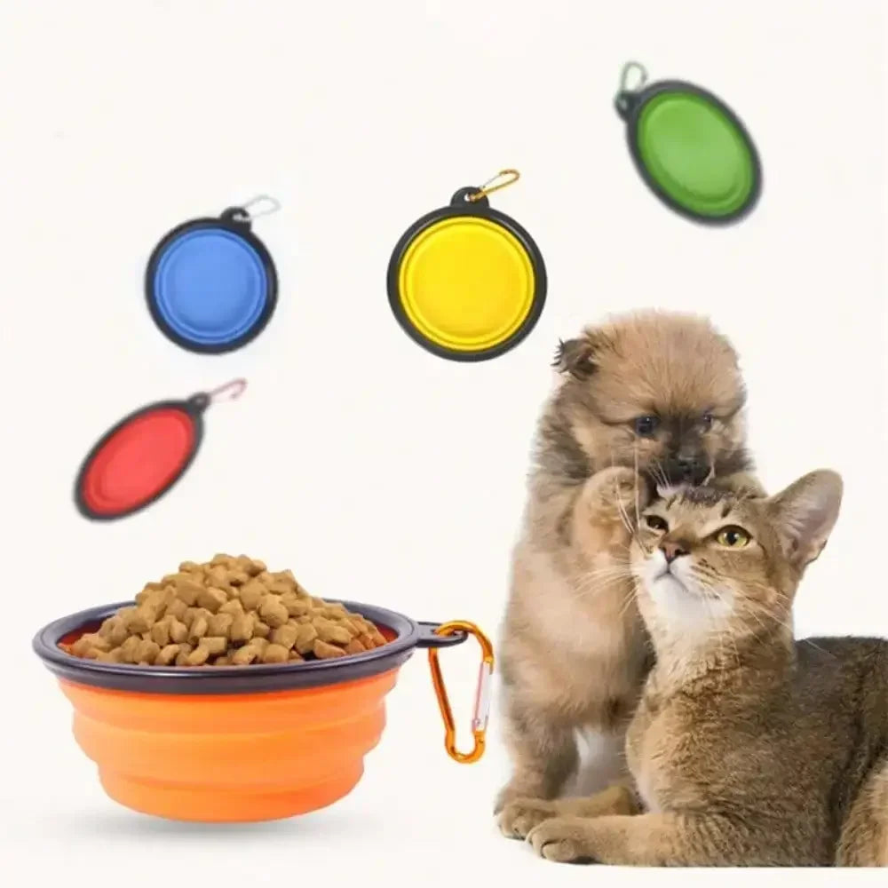 Portable Folding Pet Feeder Bowl For Dogs And Cats Travel