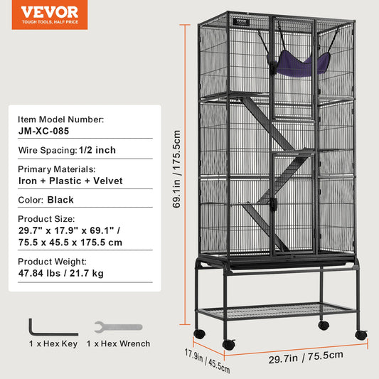 SucceBuy Multi Level Rolling Metal Small Animal Habitat Cage