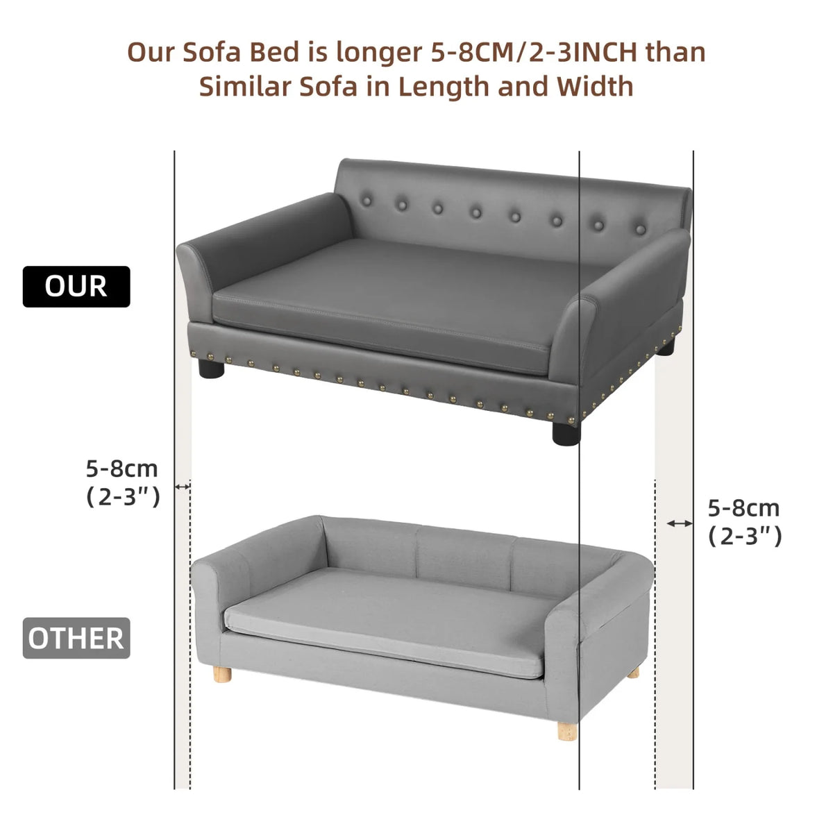 Bingopaw Premium Elevated Dog Sofa With Removable Cushion