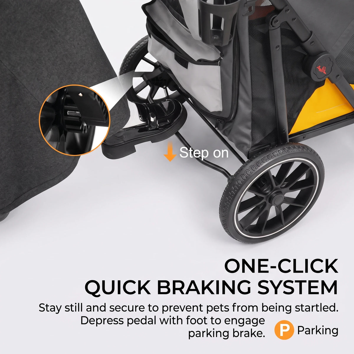 Four Wheel Foldable Dog Stroller With Shock Absorption