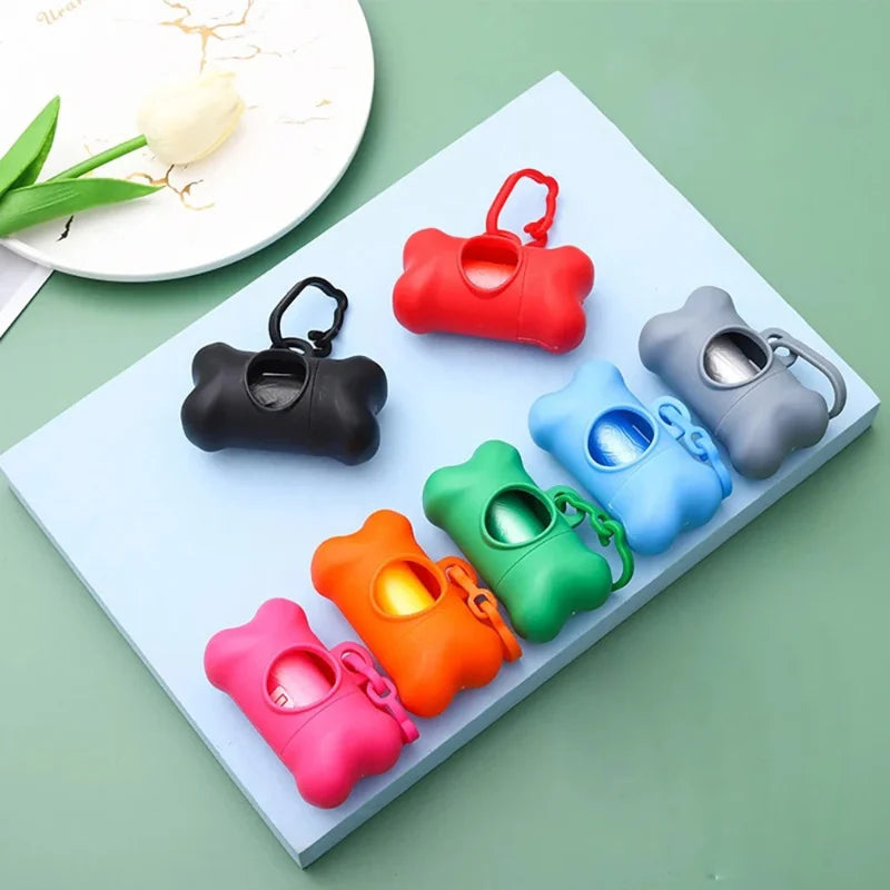 Portable Bone Shaped Dog Waste Bag Dispenser With Belt Clip