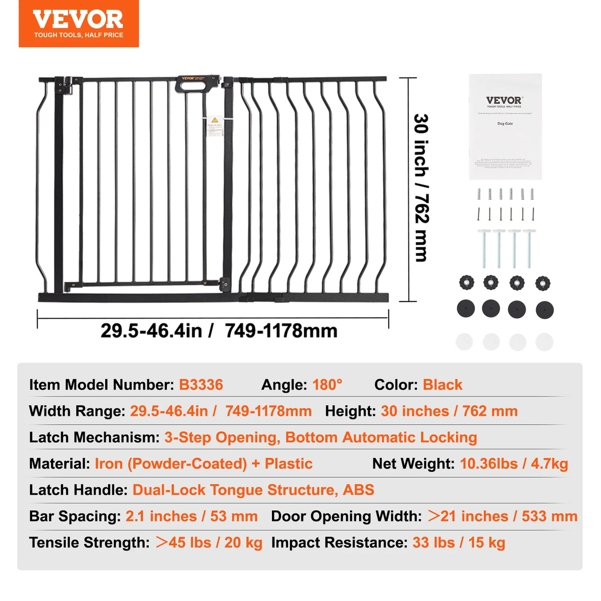 SucceBuy Easy Step Pressure Mount Baby Gate For Home Safety