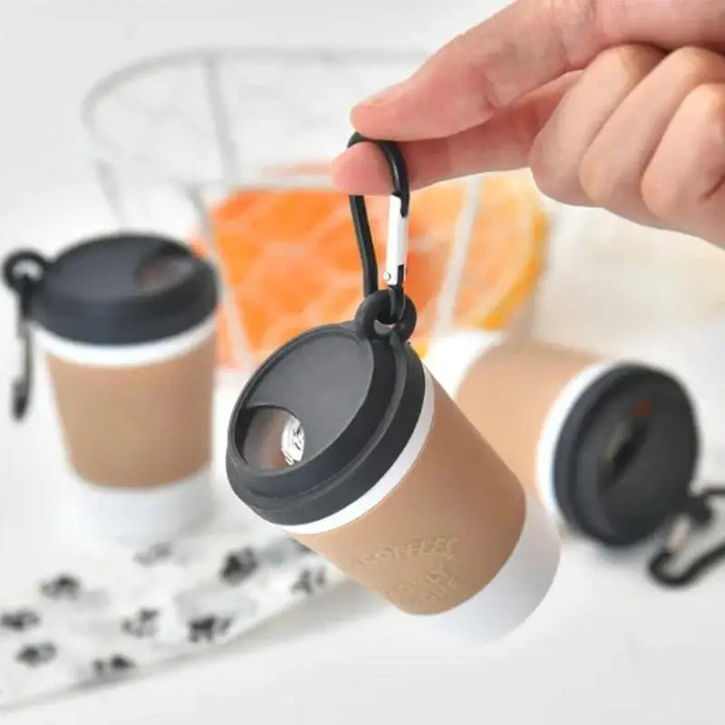 Portable Pet Waste Bag Dispenser Coffee Cup Style Outdoor Accessory