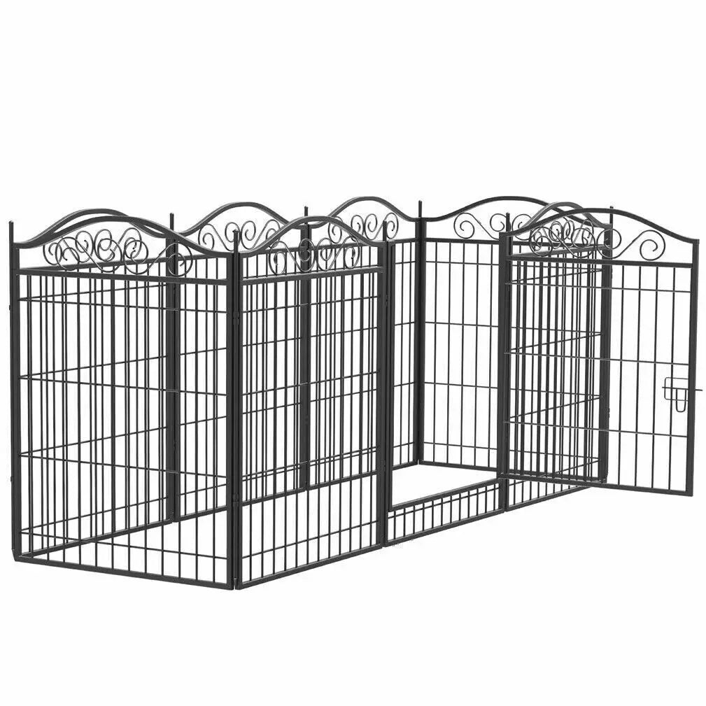 Bingopaw Heavy Duty Foldable Metal Dog Playpen With Secure Gate