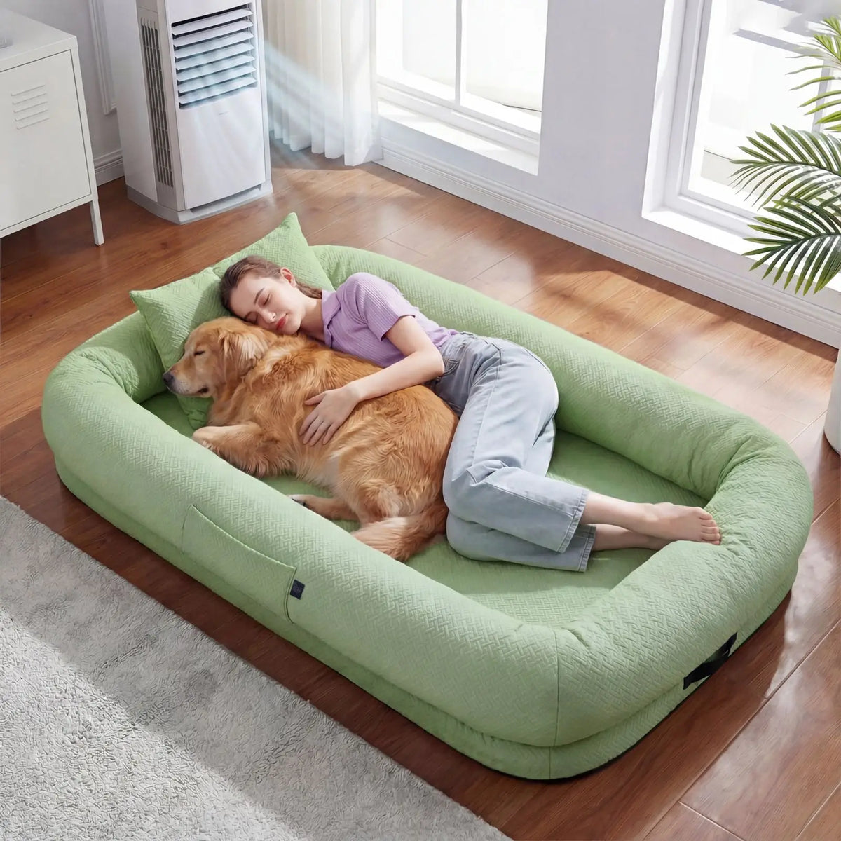 Cooling Breathable Washable Lounger Bed for Dogs and People