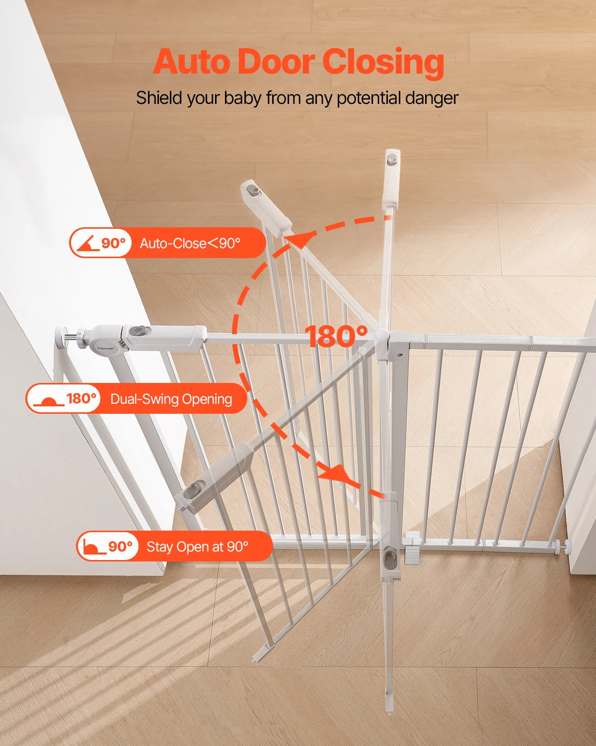 SucceBuy Easy Step Pressure Mount Baby Gate For Home Safety