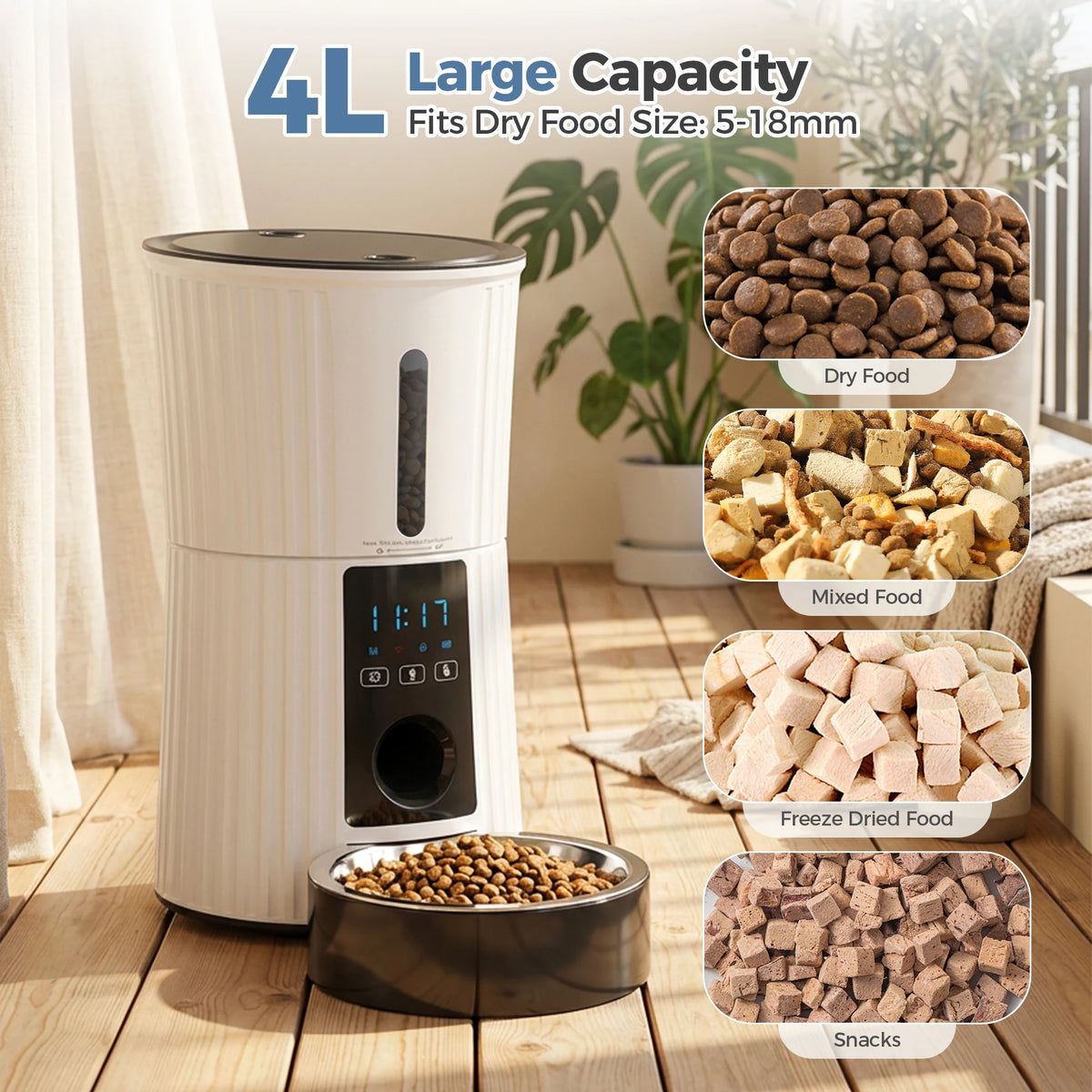 JHK Automatic WiFi Cat Feeder With App Control System