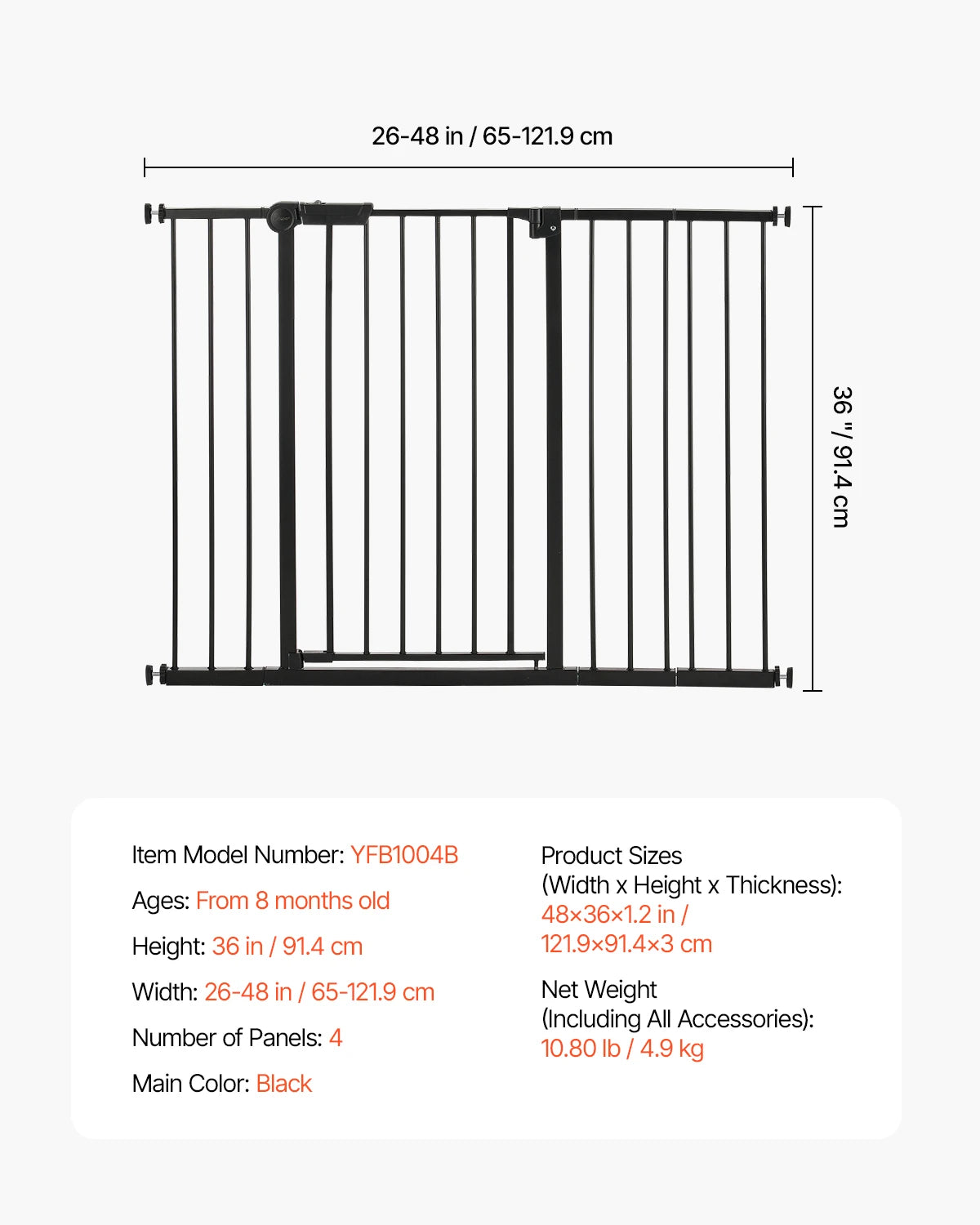SucceBuy Easy Step Pressure Mount Baby Gate For Home Safety