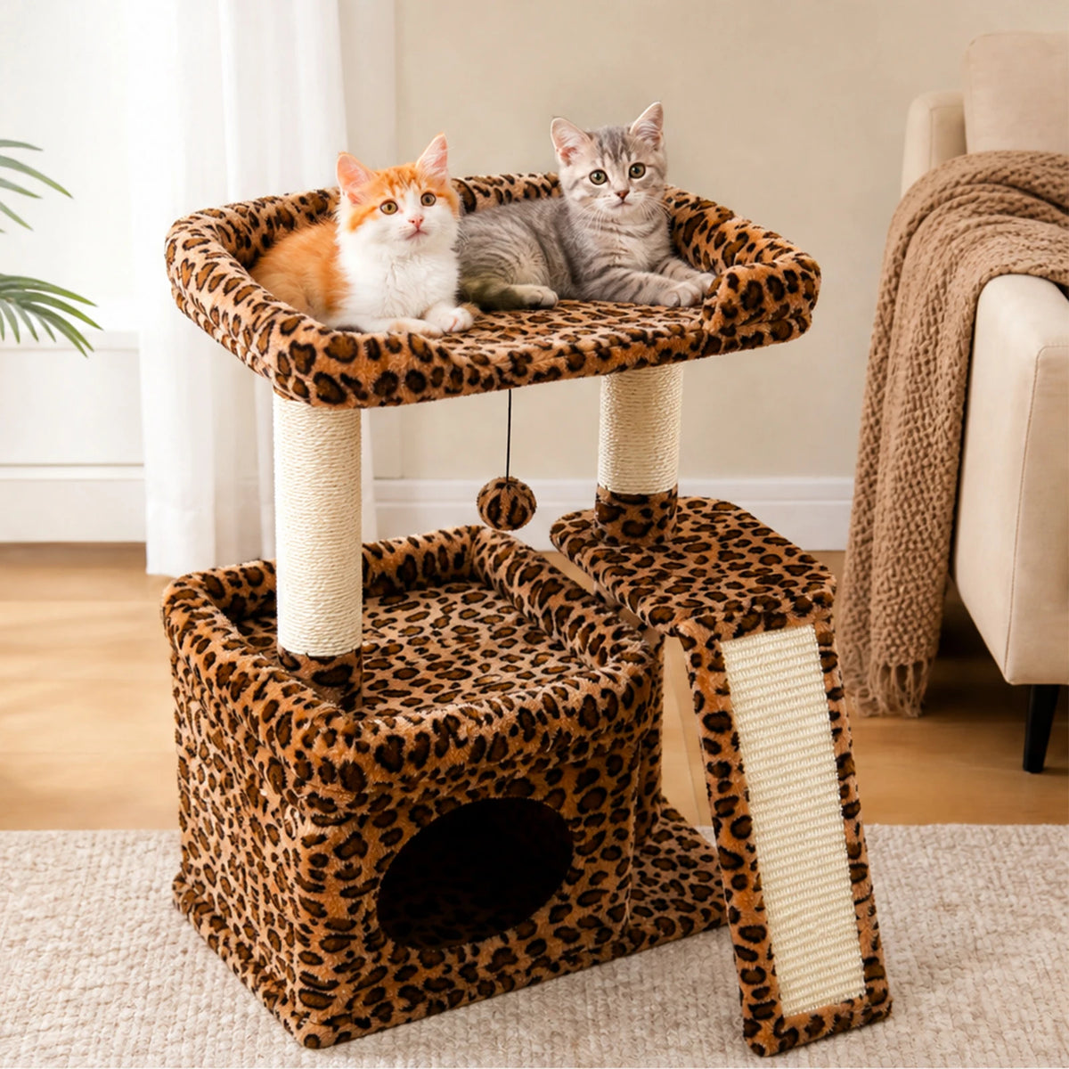 Pawz Road Three Tier Cat Tree With Sisal Scratcher Platform
