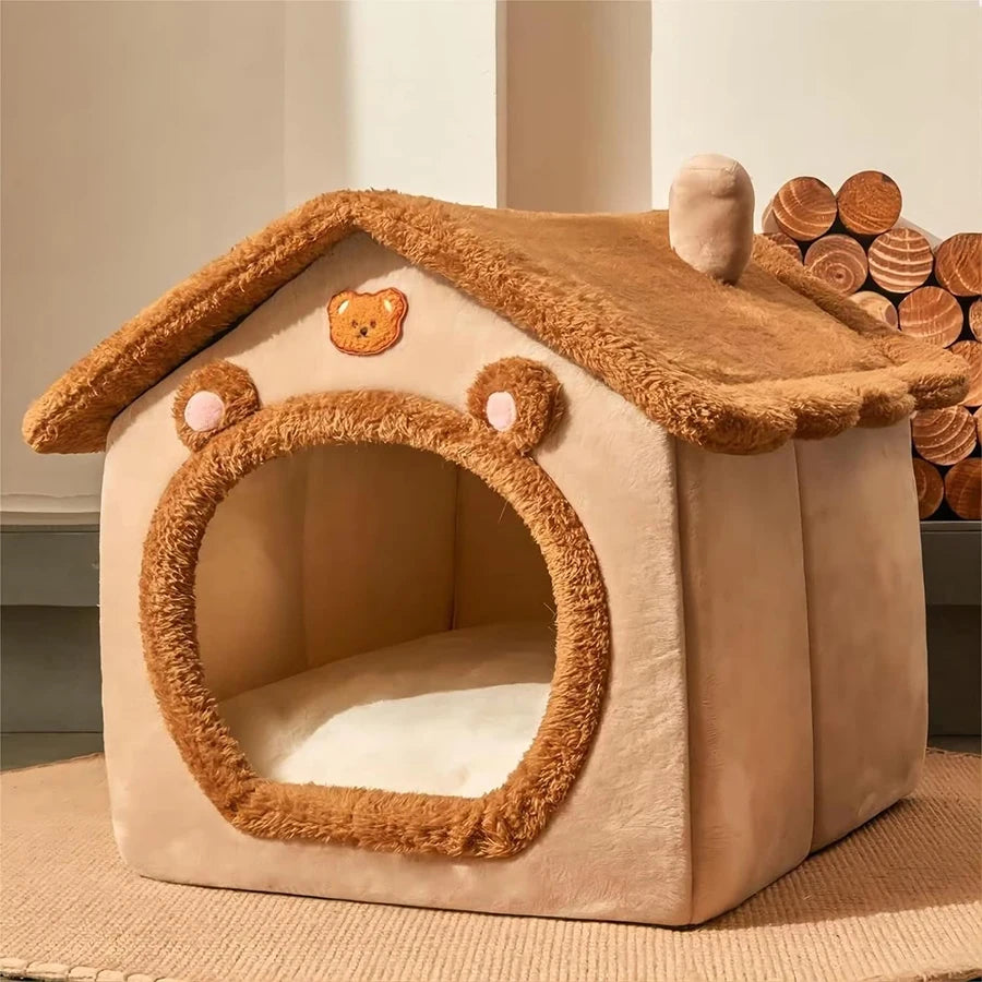 Foldable Washable Pet Cave Bed For Cats And Small Dogs