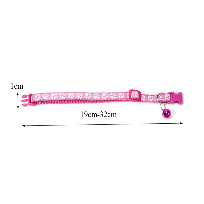 Comfortable Adjustable Cat Collar With Bell And Ribbon Details