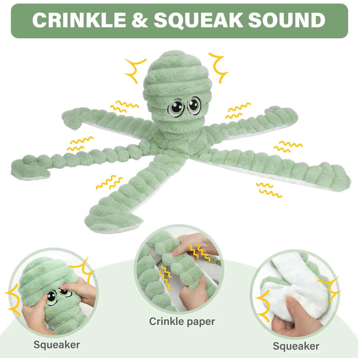 Octopus Squeaky Plush Dog Toy For Chewing And Dental Care