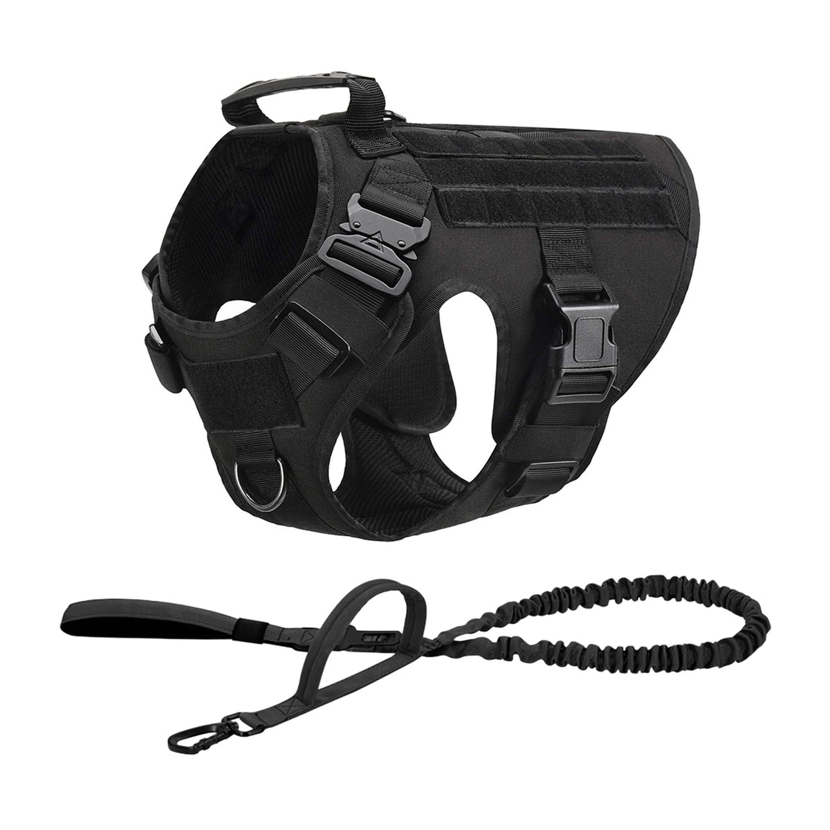 Padded Tactical Dog Harness With Quick Release Molle Vest