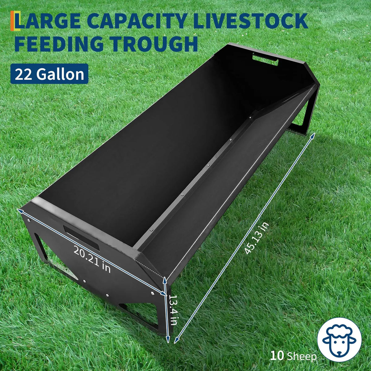 HiMISS Heavy Duty Galvanized Steel Livestock Hay Feeder Trough