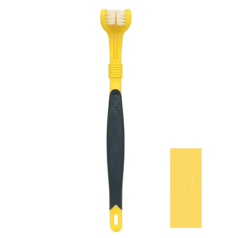 3-Sided Pet Toothbrush Cleans Teeth For Dogs And Cats