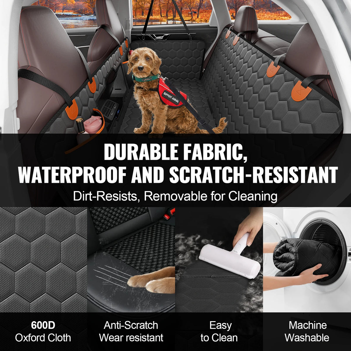 Succebuy Dog Car Backseat Extender Hammock With Storage