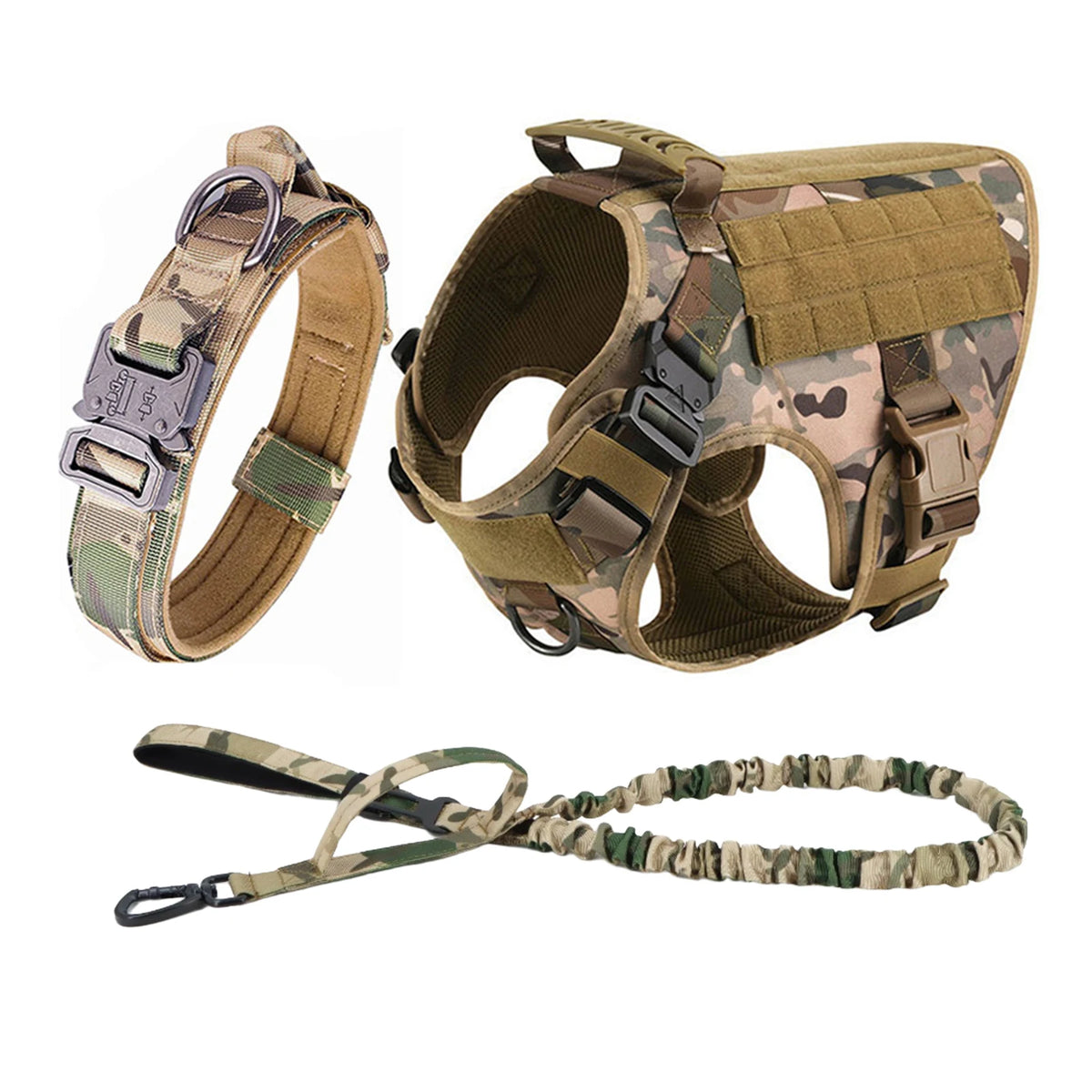 Padded Tactical Dog Harness With Quick Release Molle Vest