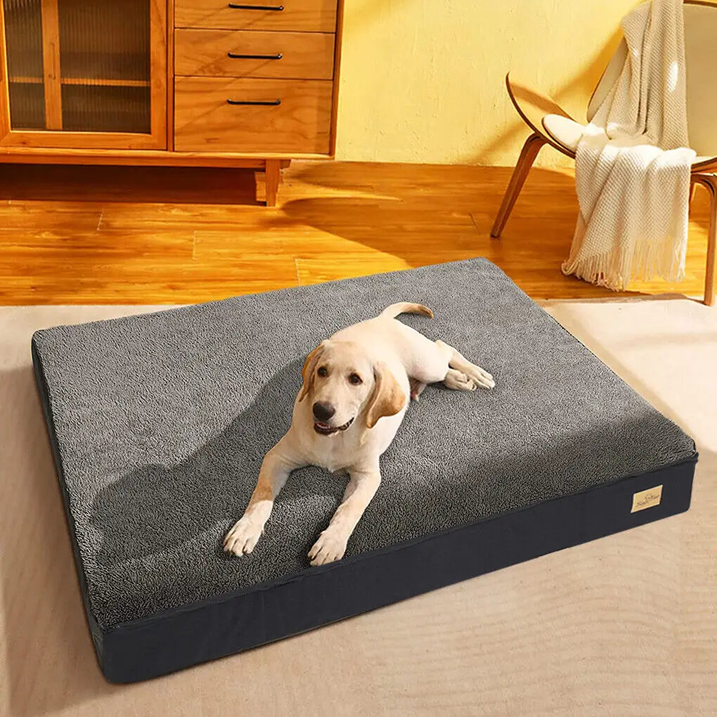 Orthopedic Memory Foam Dog Bed With Washable Waterproof Cotton Cover