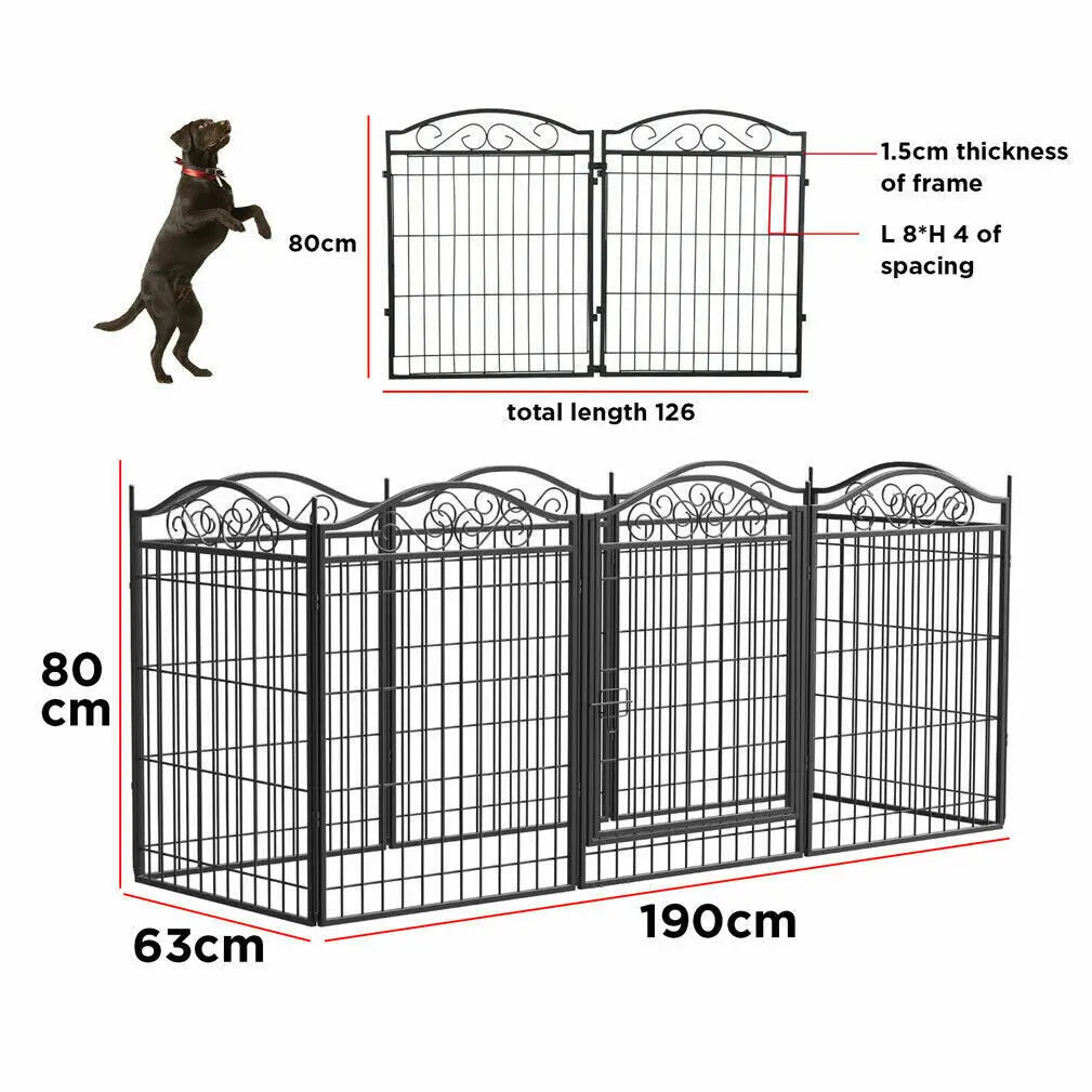 Bingopaw Heavy Duty Foldable Metal Dog Playpen With Secure Gate