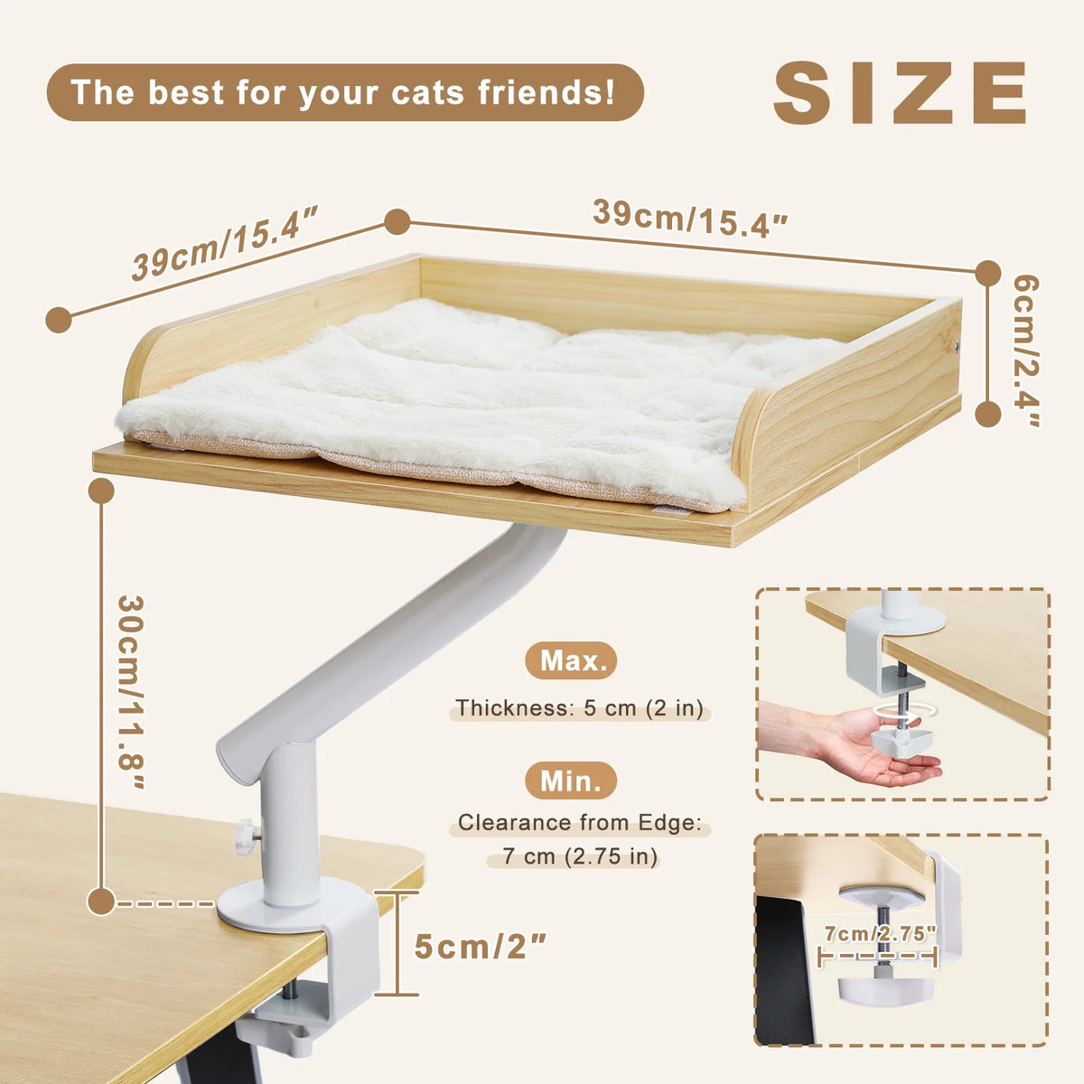 Pawz Road Plush Indoor Adjustable 360 Rotatable Cat Bed