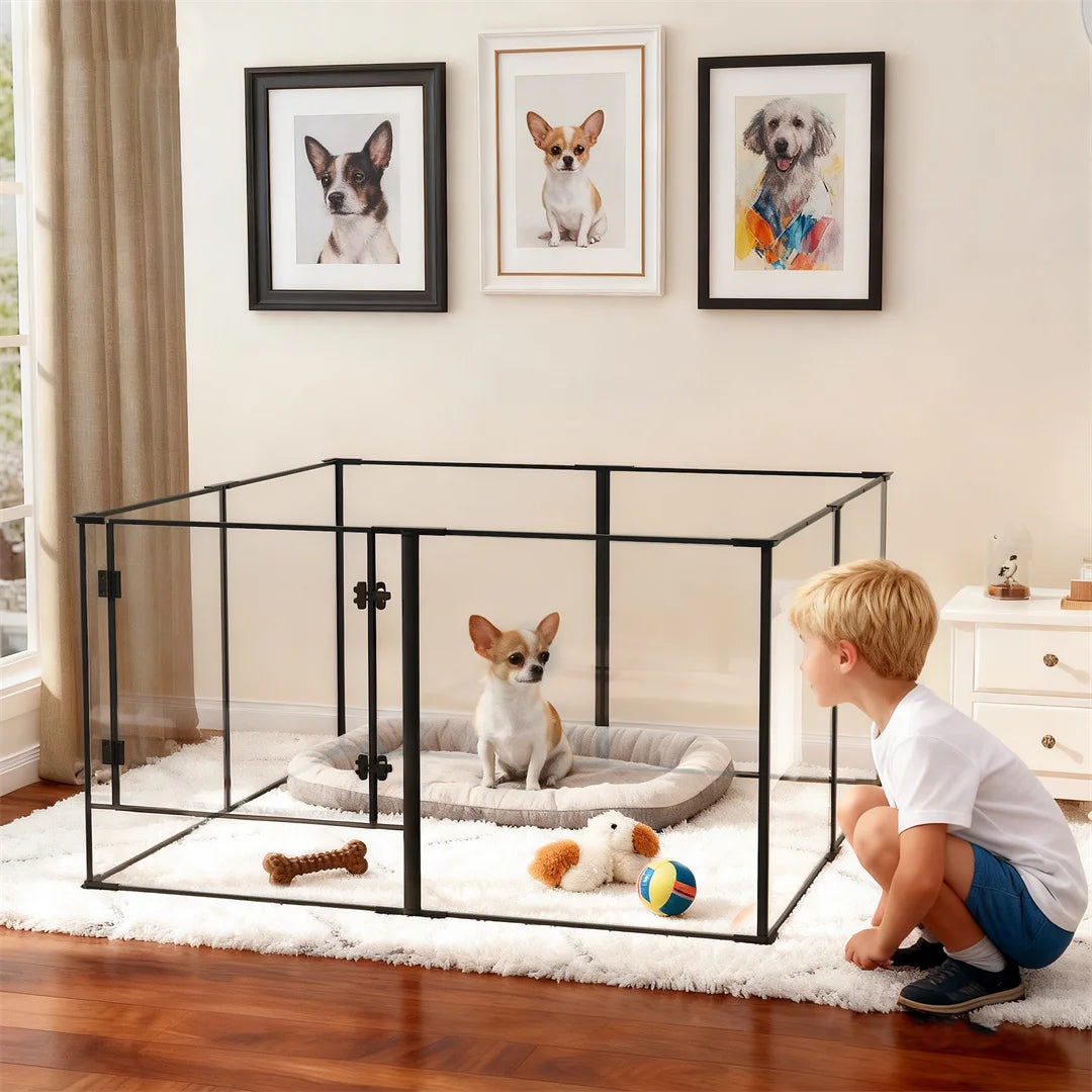 BINGOPAW Acrylic Dog Playpen Pet Exercise Whelping Fence