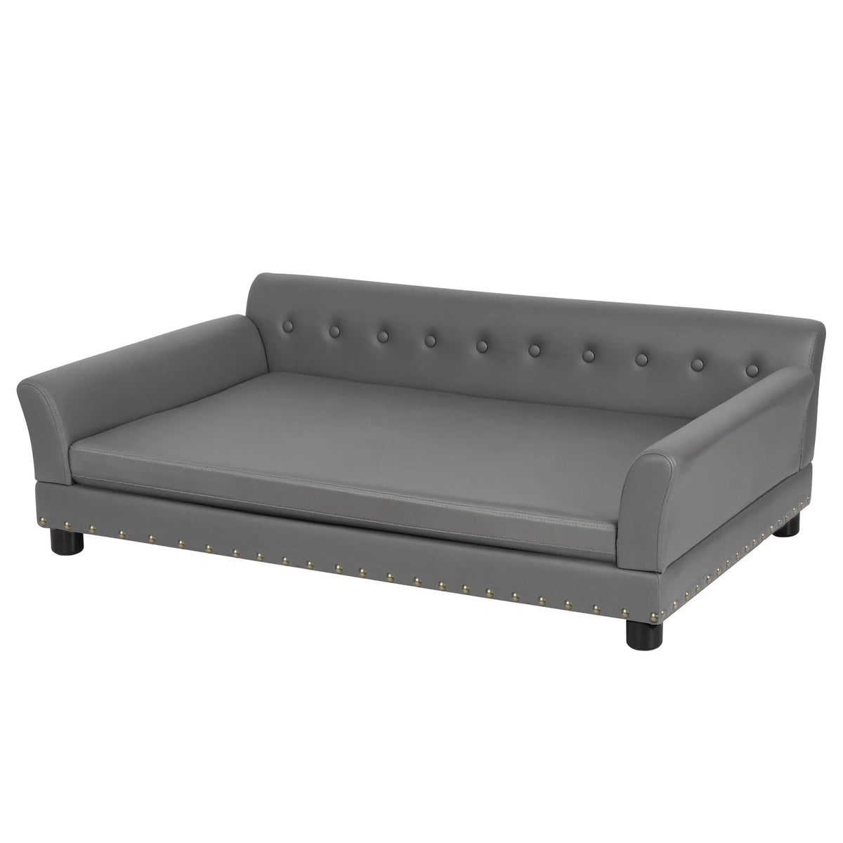 BINGOPAW Leather Comfortable Elevated Dog Sofa Bed With Cushion