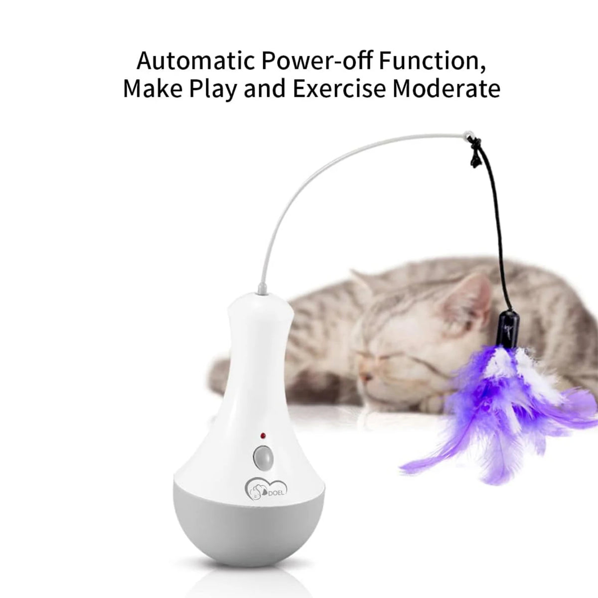 Automatic 360 Degree Random Rotation Cat Feather Teaser Interactive Toy
