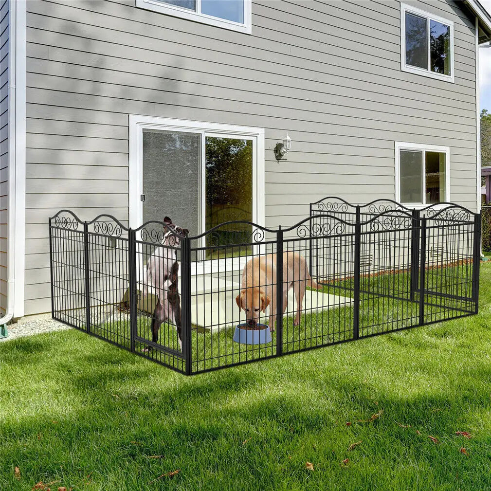 Bingopaw Heavy Duty Foldable Metal Dog Playpen With Secure Gate