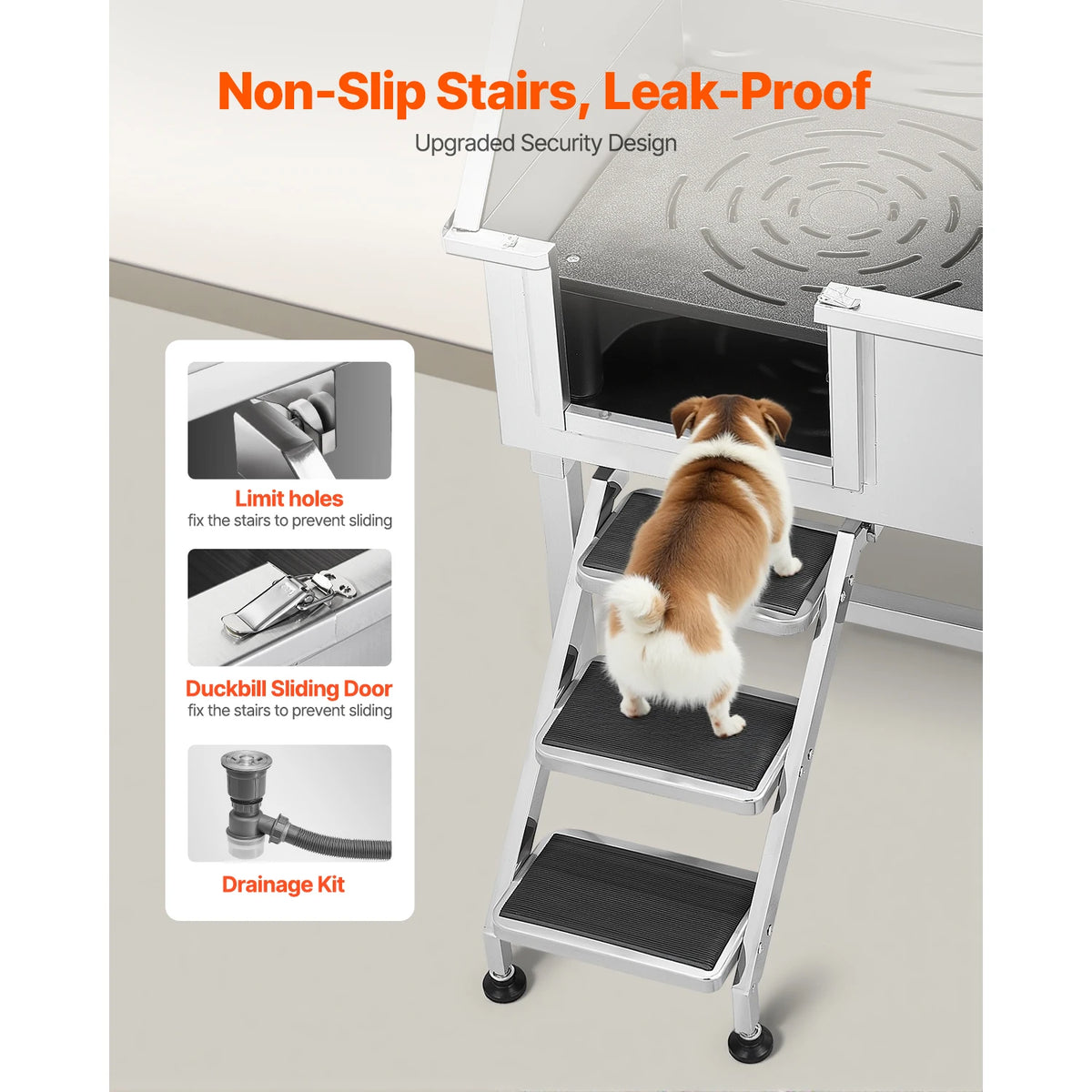 Stainless Steel Dog Washing Station With Faucet And Showerhead