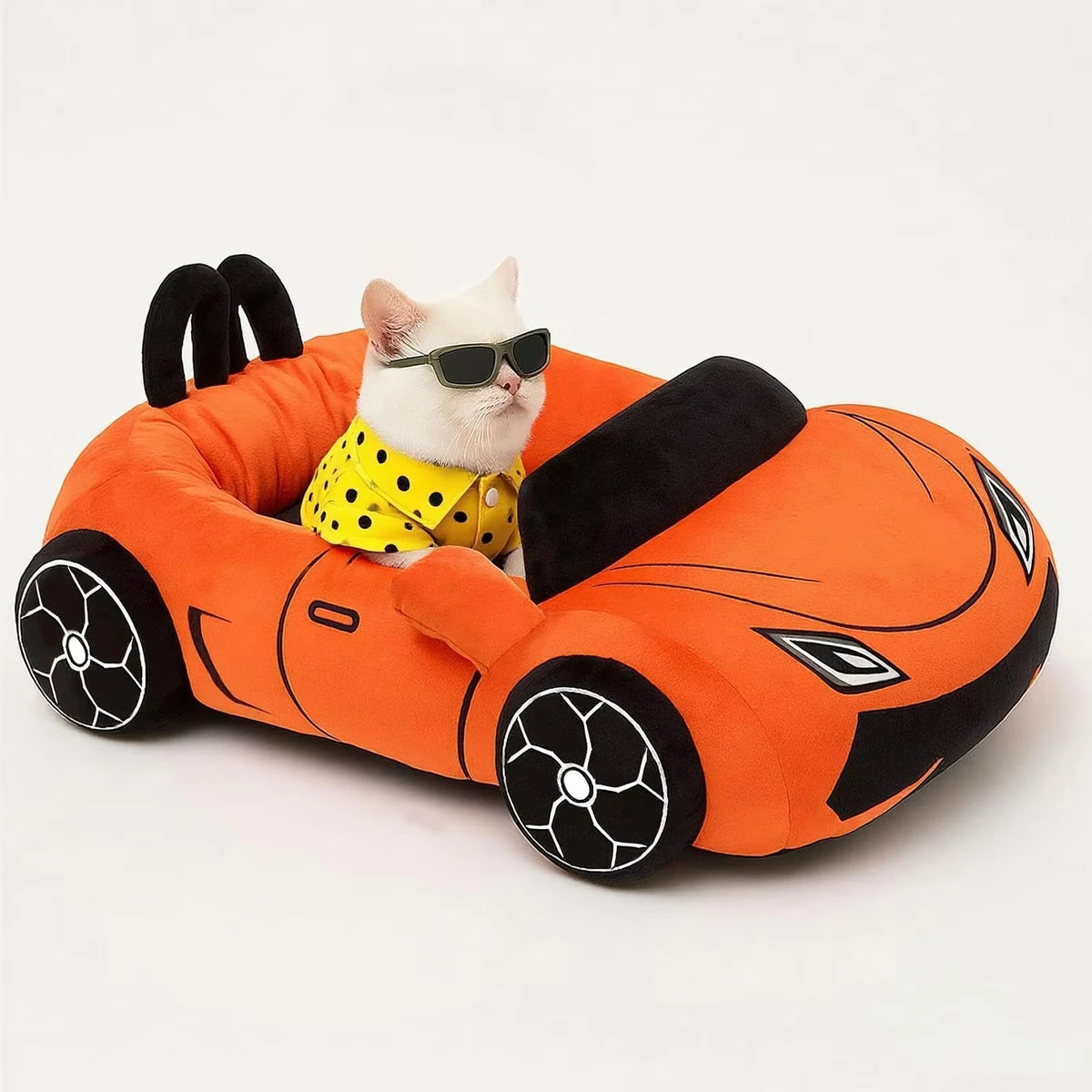 CWV Coral Fleece Supercar Kitten Bed With Soft Pillow