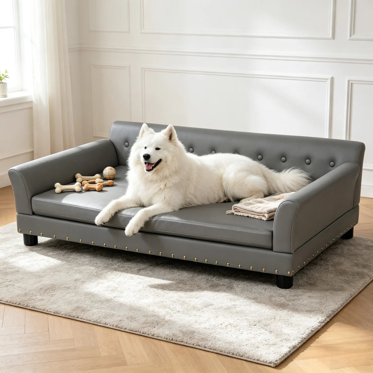 Bingopaw Premium Elevated Dog Sofa With Removable Cushion