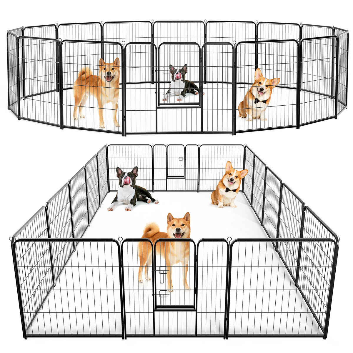 JHK Foldable Metal Dog Playpen Pet Exercise Outdoor Fence