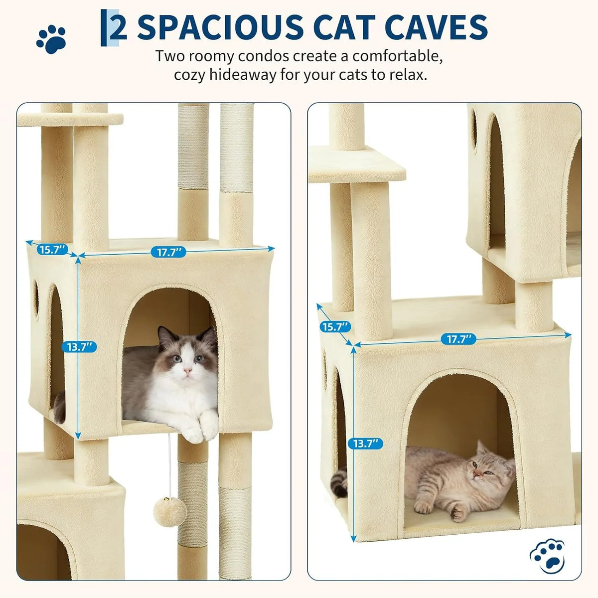 Elevated Multi Level Cat Climbing Tree With Scratching Posts