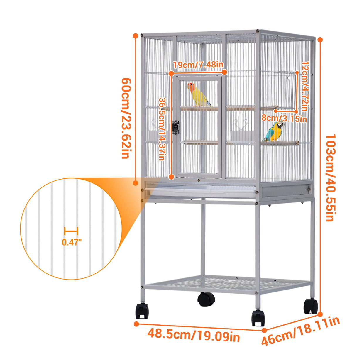 Five Level Metal Animal Cage With Wheels And Removable Tray