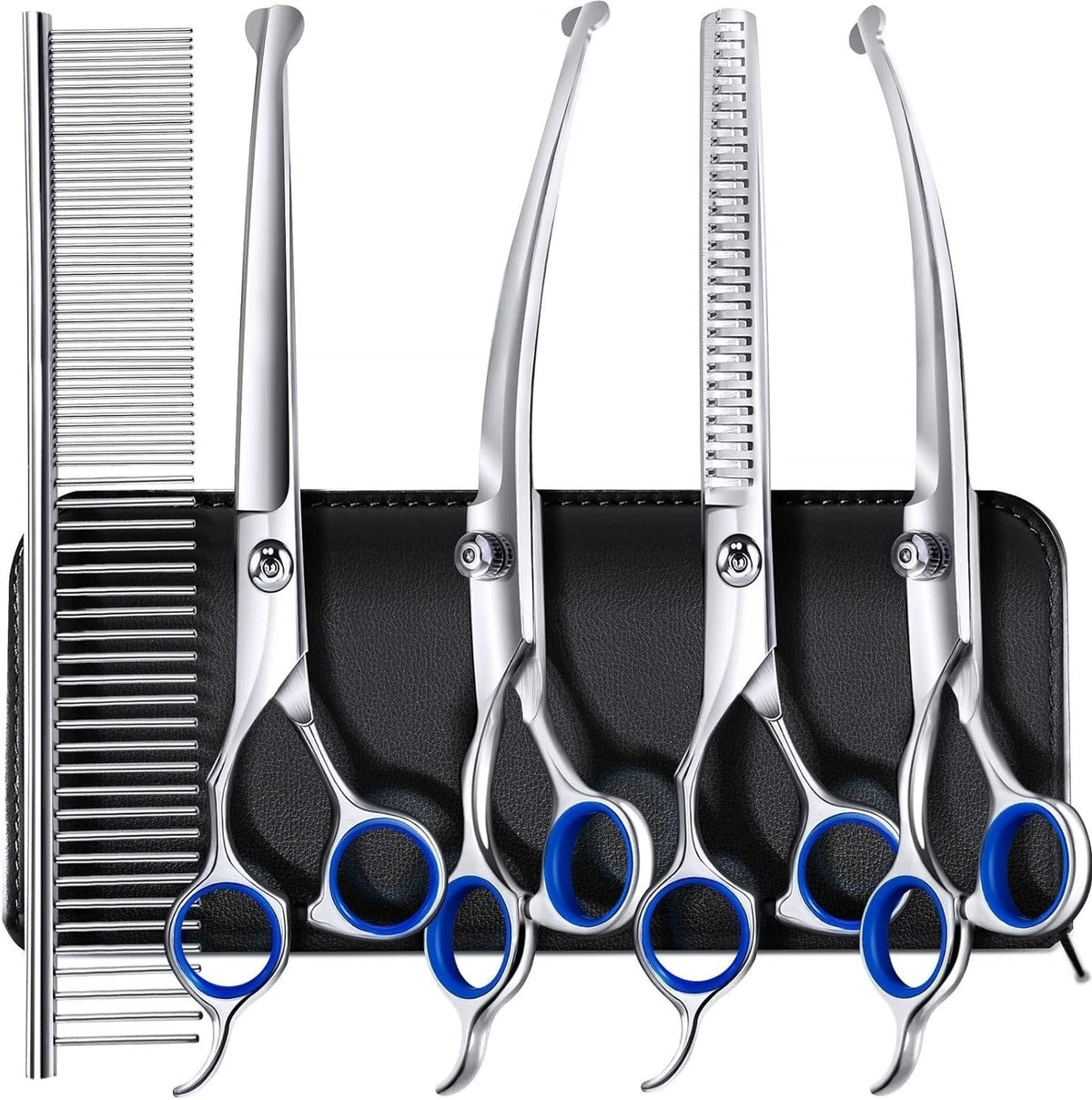 Professional Stainless Steel Pet Grooming Scissors With Safety Round Tip
