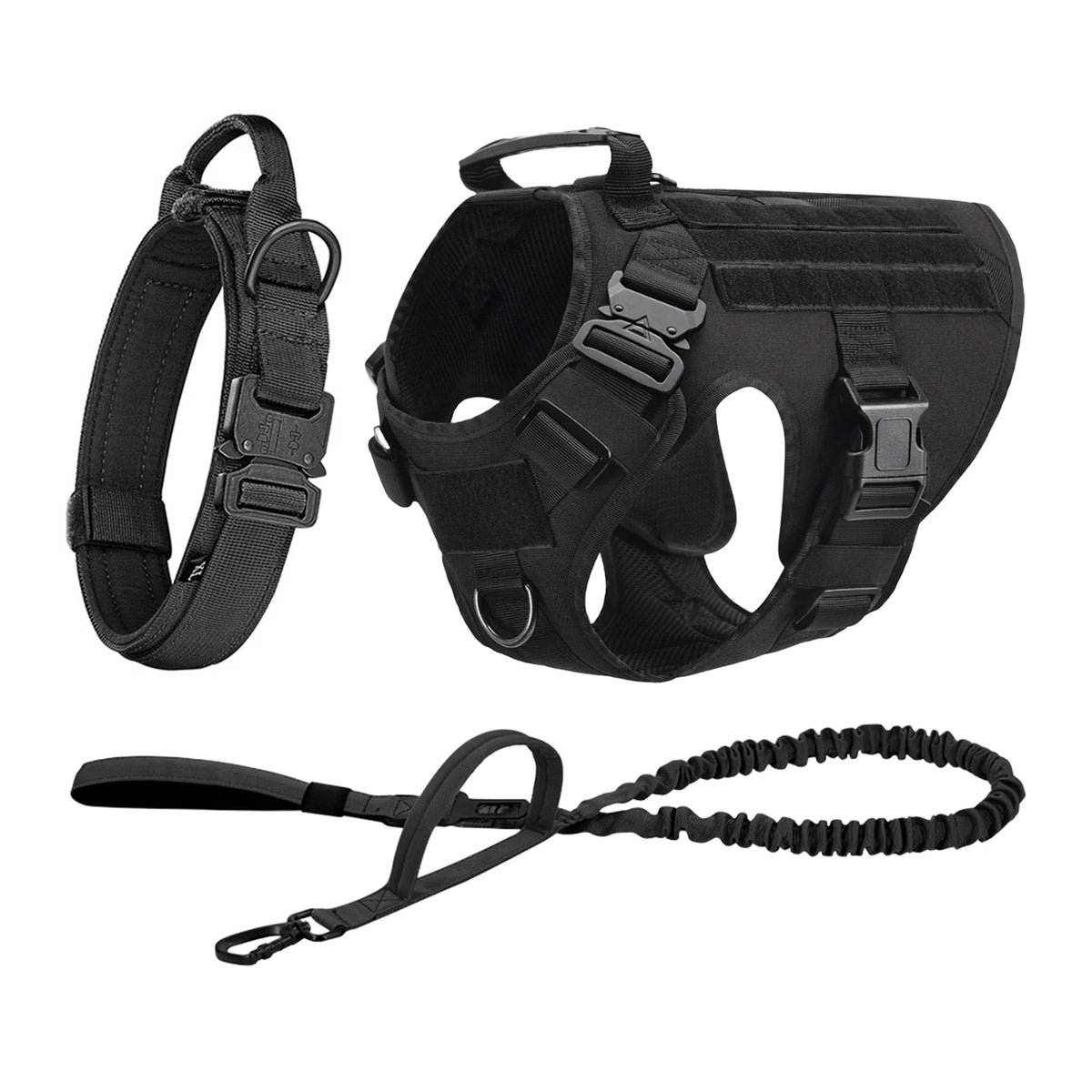 Padded Tactical Dog Harness With Quick Release Molle Vest