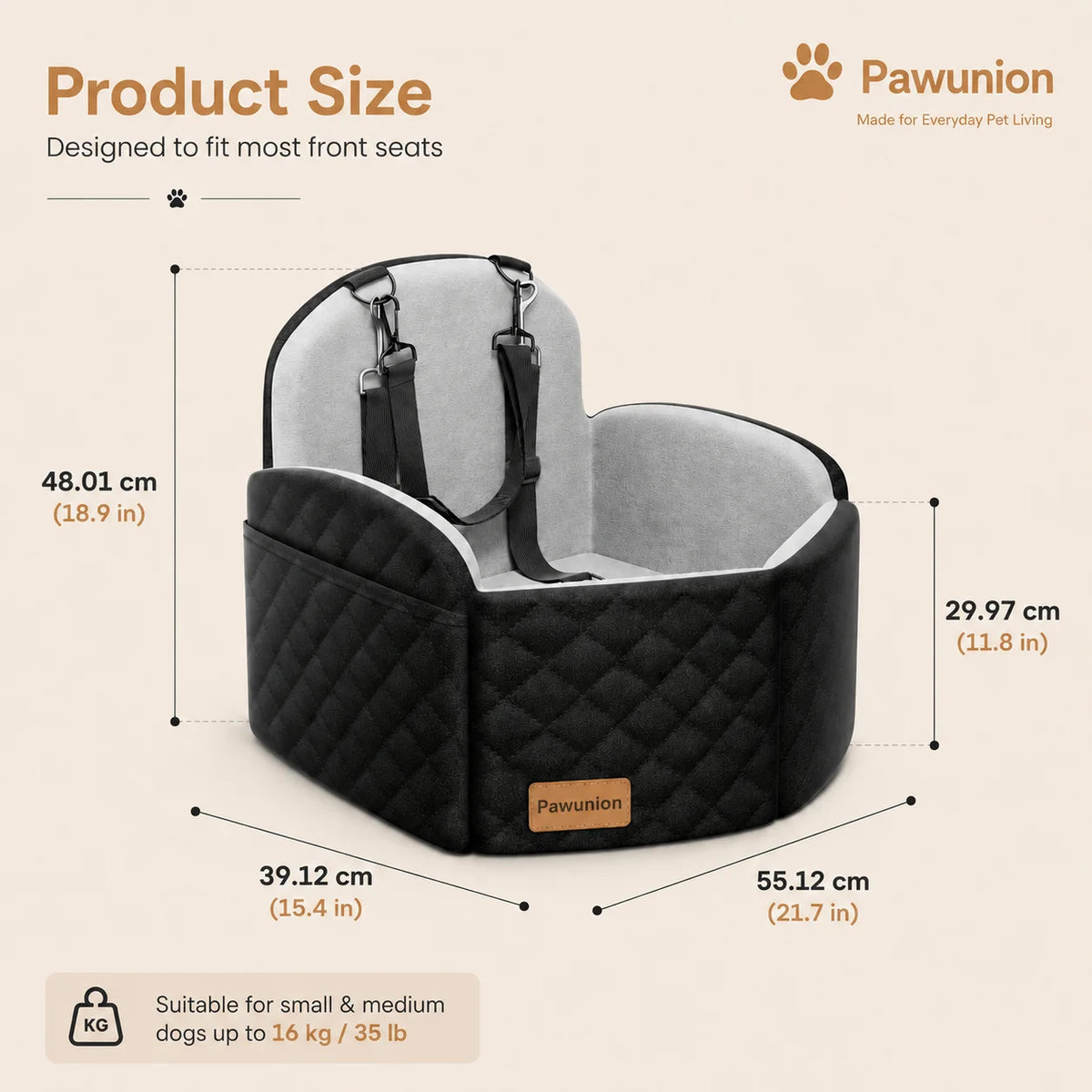 Travel Dog Booster Seat With Memory Foam And Cool Mat