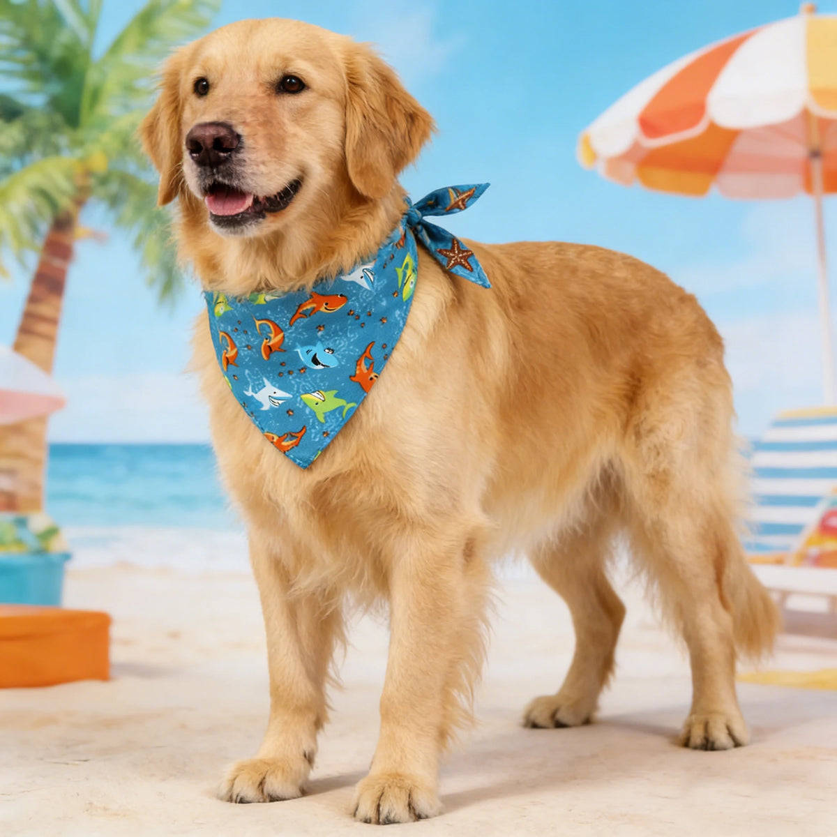 Adjustable Fruit Floral Dog Bandana Washable Cloth Scarf