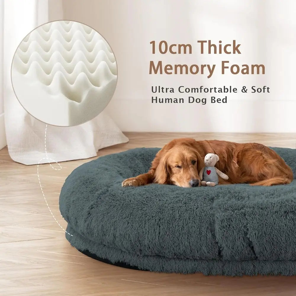 Comfortable Washable Human Dog Bed With Durable Polyester Cover