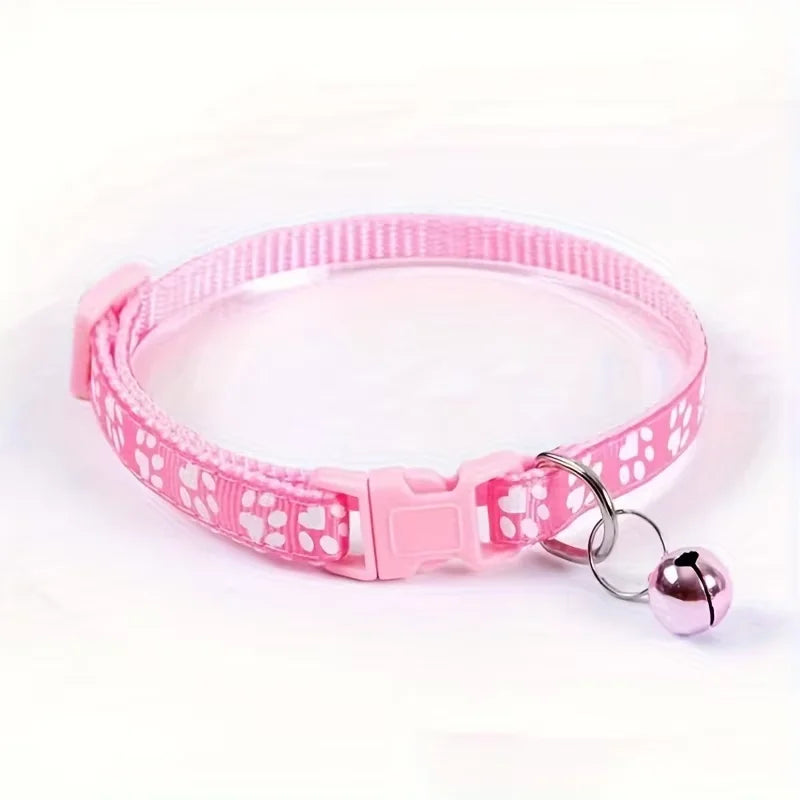 Comfortable Adjustable Cat Collar With Bell And Ribbon Details