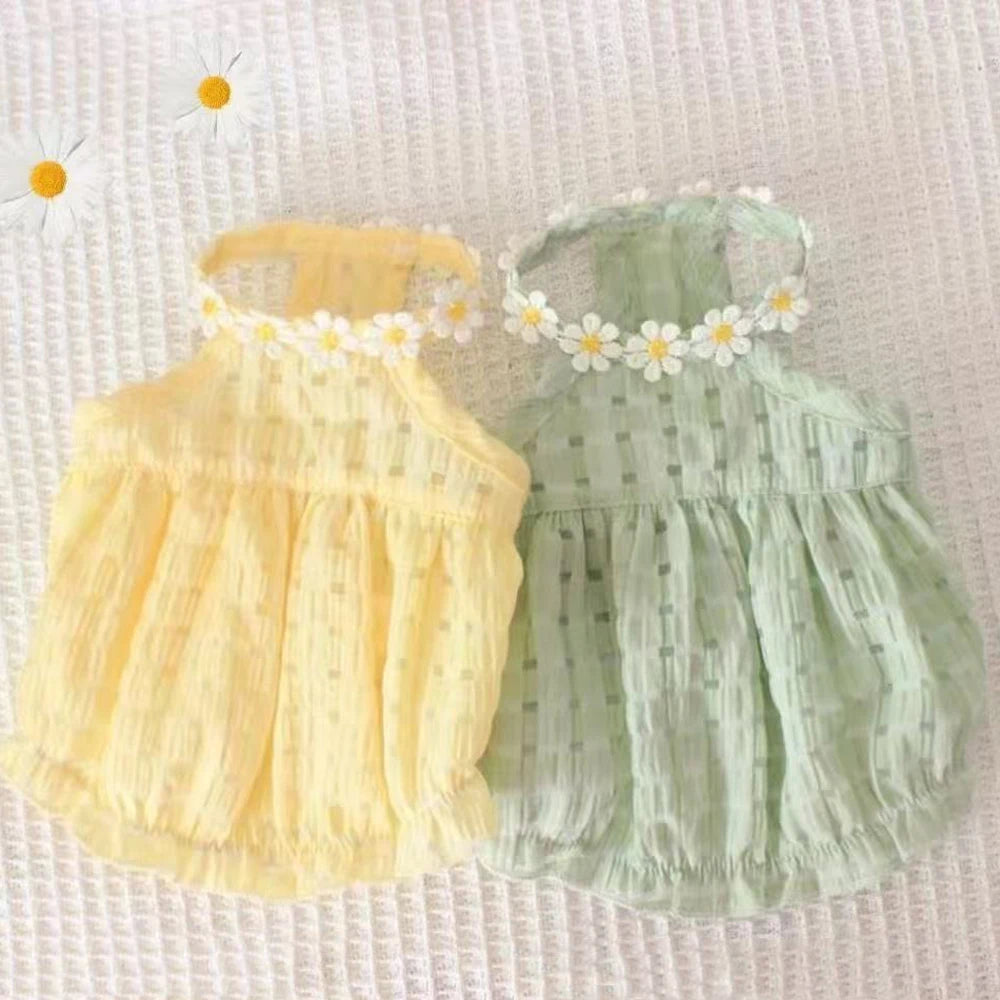 Floral Wreath Thin Dog Skirt For Small Animals And Cats