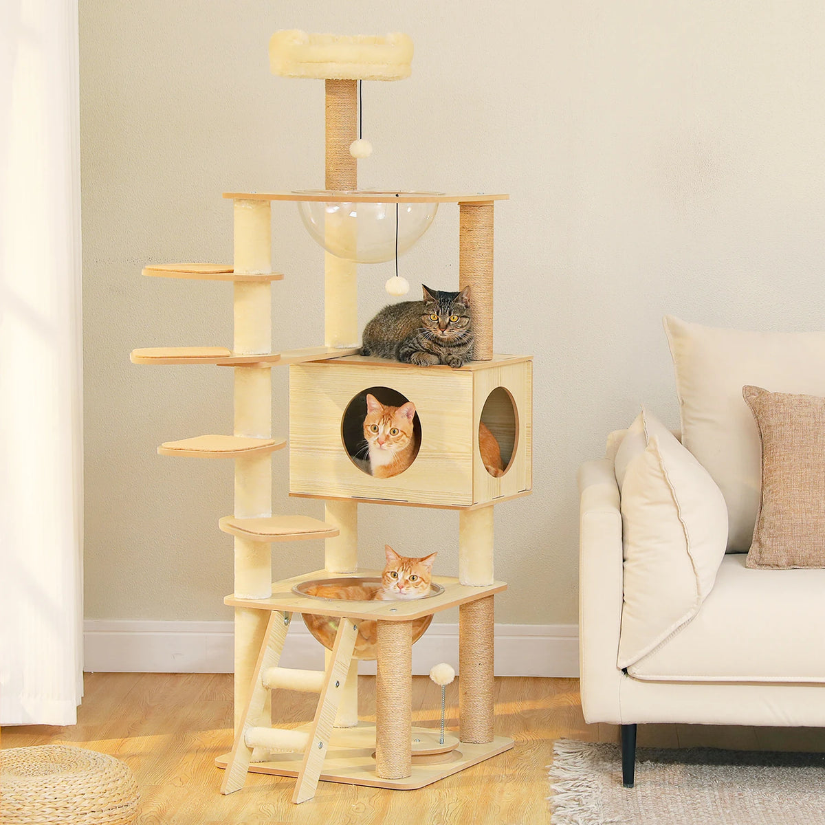 PAWZ Multi Level Cat Condo With Scratching Posts And Hammock