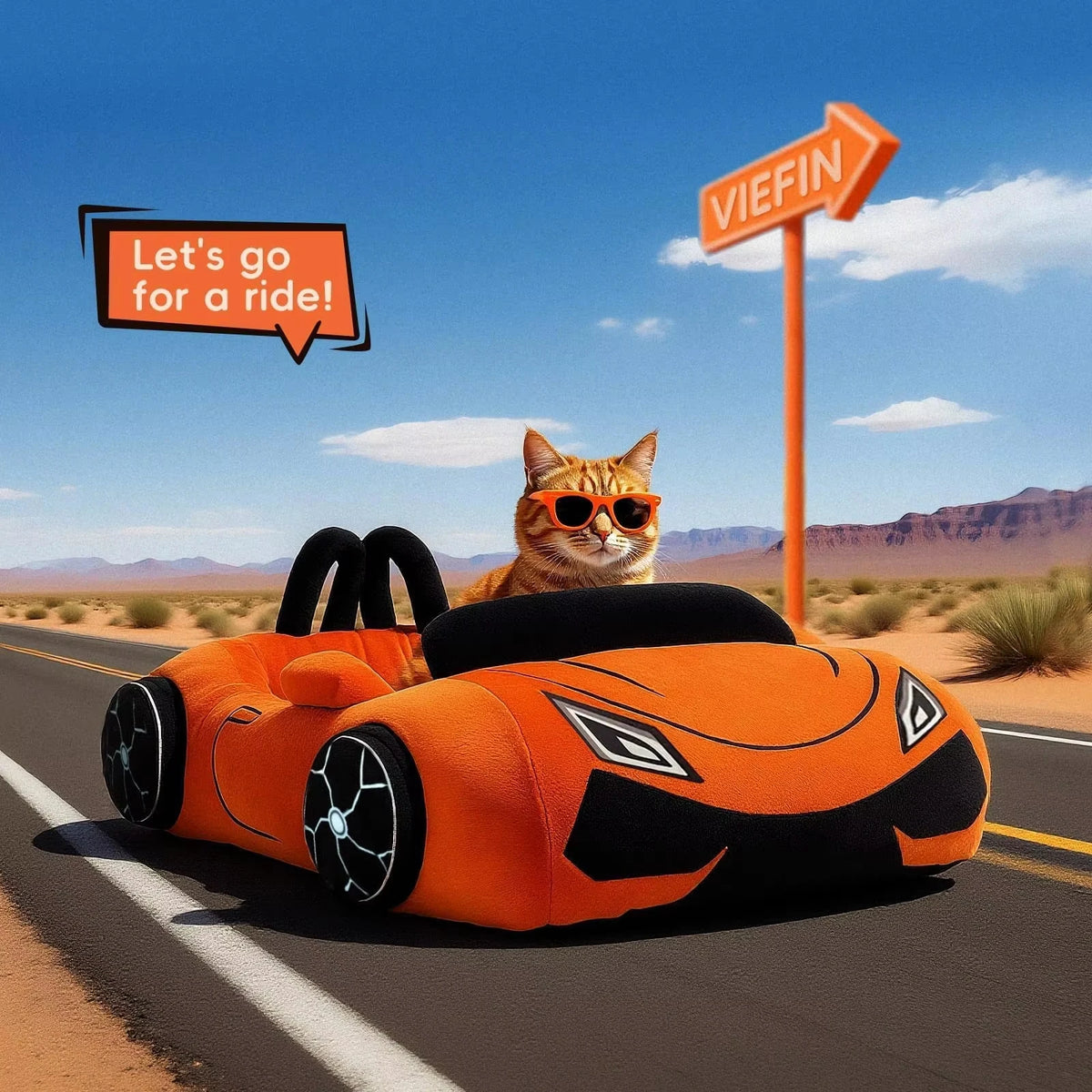 CWV Coral Fleece Supercar Kitten Bed With Soft Pillow