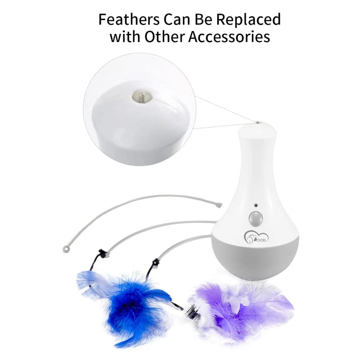 Automatic 360 Degree Random Rotation Cat Feather Teaser Interactive Toy